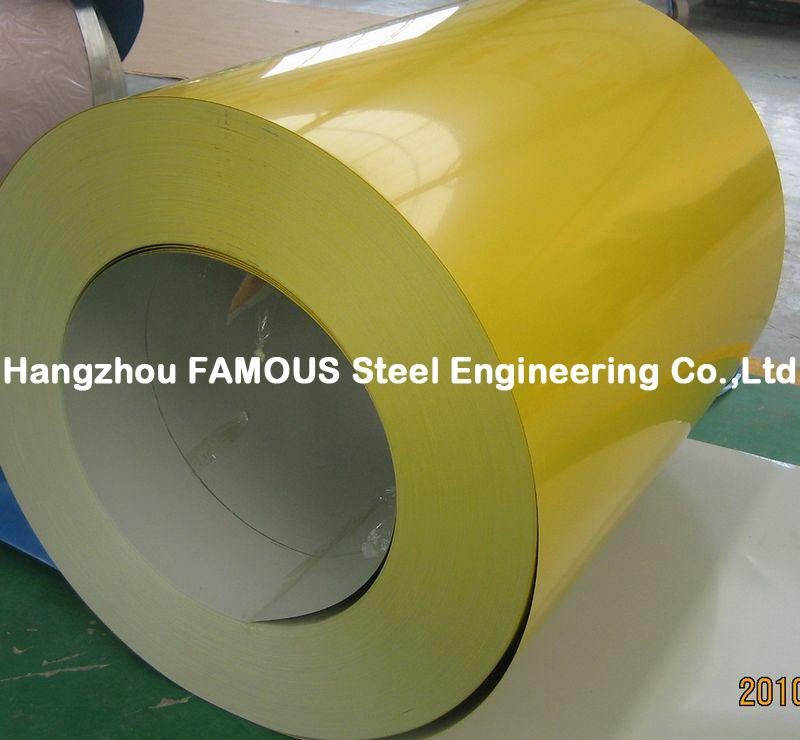 El color cubrió la bobina de acero prepintada galvanizada sumergida caliente de acero de la bobina JIS ASTM para la hoja de acero acanalada de la techumbre
